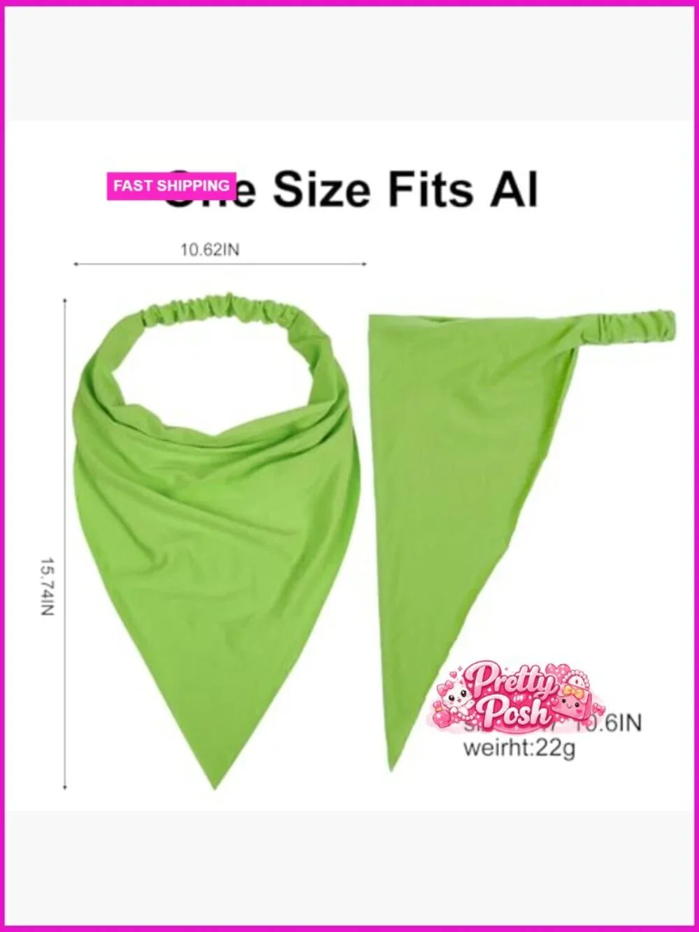 Cotton Polyester Non Slip Elastic Triangle Hair Scarf Headband Set